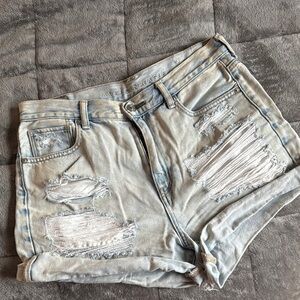 American Eagle Distressed Light Blue Denim Shorts